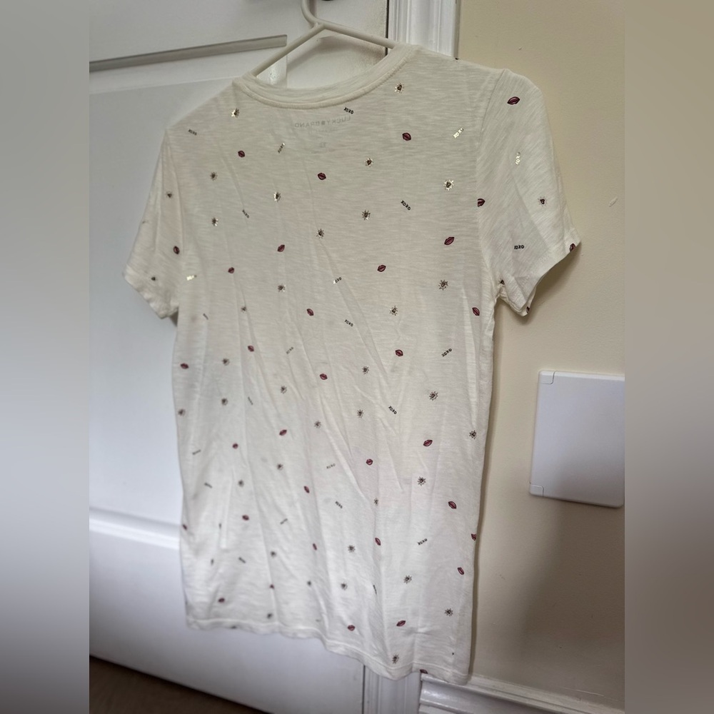 WT LUCKY BRAND Cream Crew Neck Tee (XS) - Picture 3 of 9